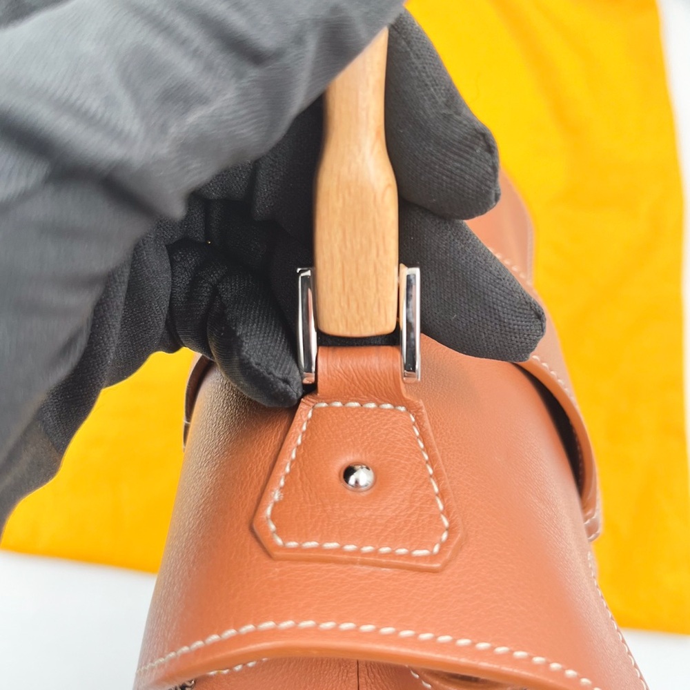 GOYARD Saigon Mini Bag Black & Tan Goyardine Canvas Leather Trim - Picture 12 of 15